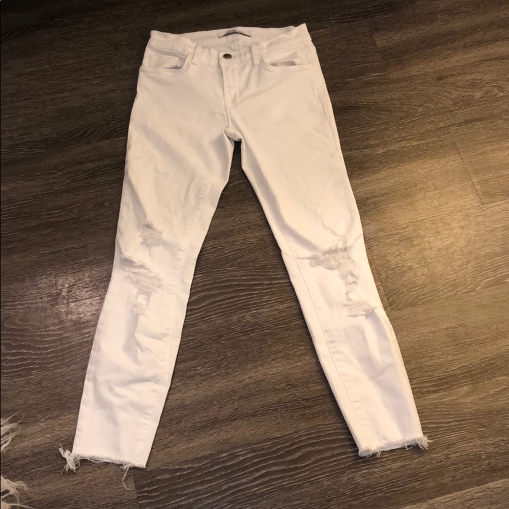 JBrand white cropped skinny jeans